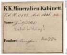 Etiketten zu Calcit (Hemimorphit?) (NHMW-MIN-Am884)